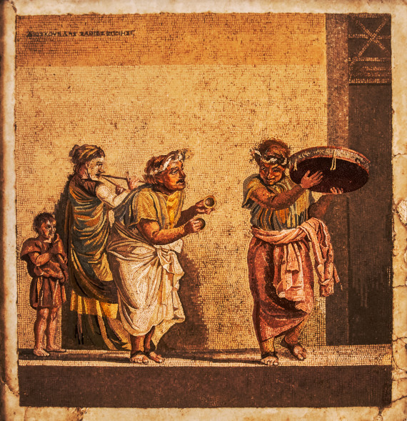 Mosaik römische Straßenszene von Enrico Dela Pietra