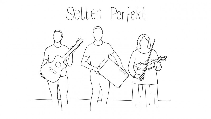 Die Band als Strichm&auml;nnchen 